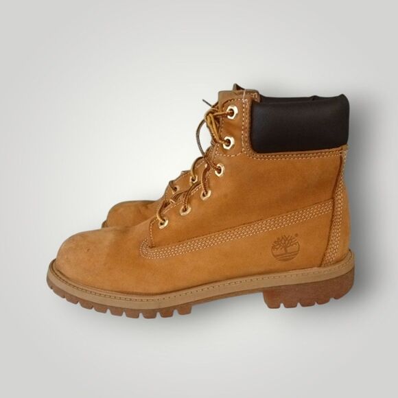 Timberland 12909 Junior’s 6" Premium Sz 6M Waterproof Boots Wheat Nubuck - Picture 4 of 7